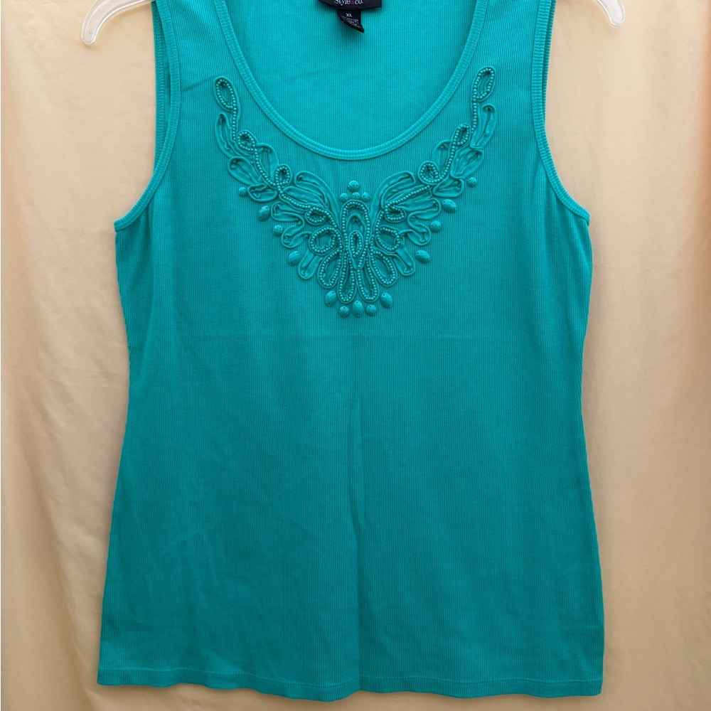 Woman’s green  Style & Co.  Embellished Tank Top